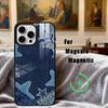 R-Ретро D-джинсовые патчи Чехол для телефона Для iPhone17,16,15,14,13,12,11 Plus,Pro Max Магнитный Для Magsafe Беспроводная зарядка