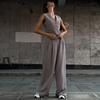 Women's V-Neck Sleeveless Vest Vest Draped Wide Leg Western Pants Casual Suit
