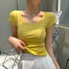 230g Pure Cotton Short-sleeved T-shirt for Women In Summer New Solid Color Round Neck Versatile Simple Base Shirt Korean Women's Clothing