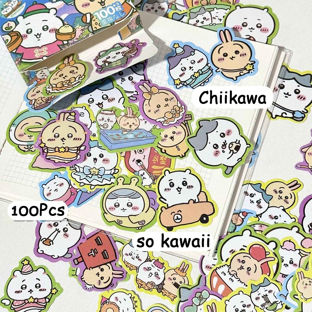 60100 шт. Наклейки Chiikawa Hachiware Usagi Мультяшные для ноутбука, чехла телефона, багажа, холодильника, наклейка-граффити, водостойкая наклейка, игрушки