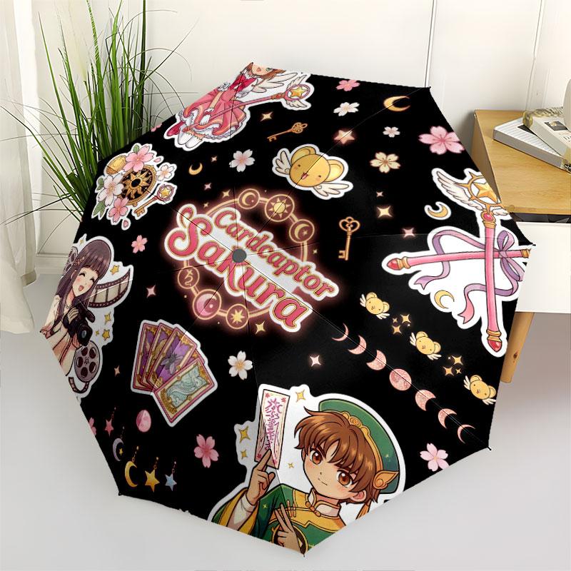 1 шт. Автоматический складной зонт - Рисунок Cardcaptor Sakura Портативный складной дизайн С 8 спицами Рождественские и Новогодние подарки