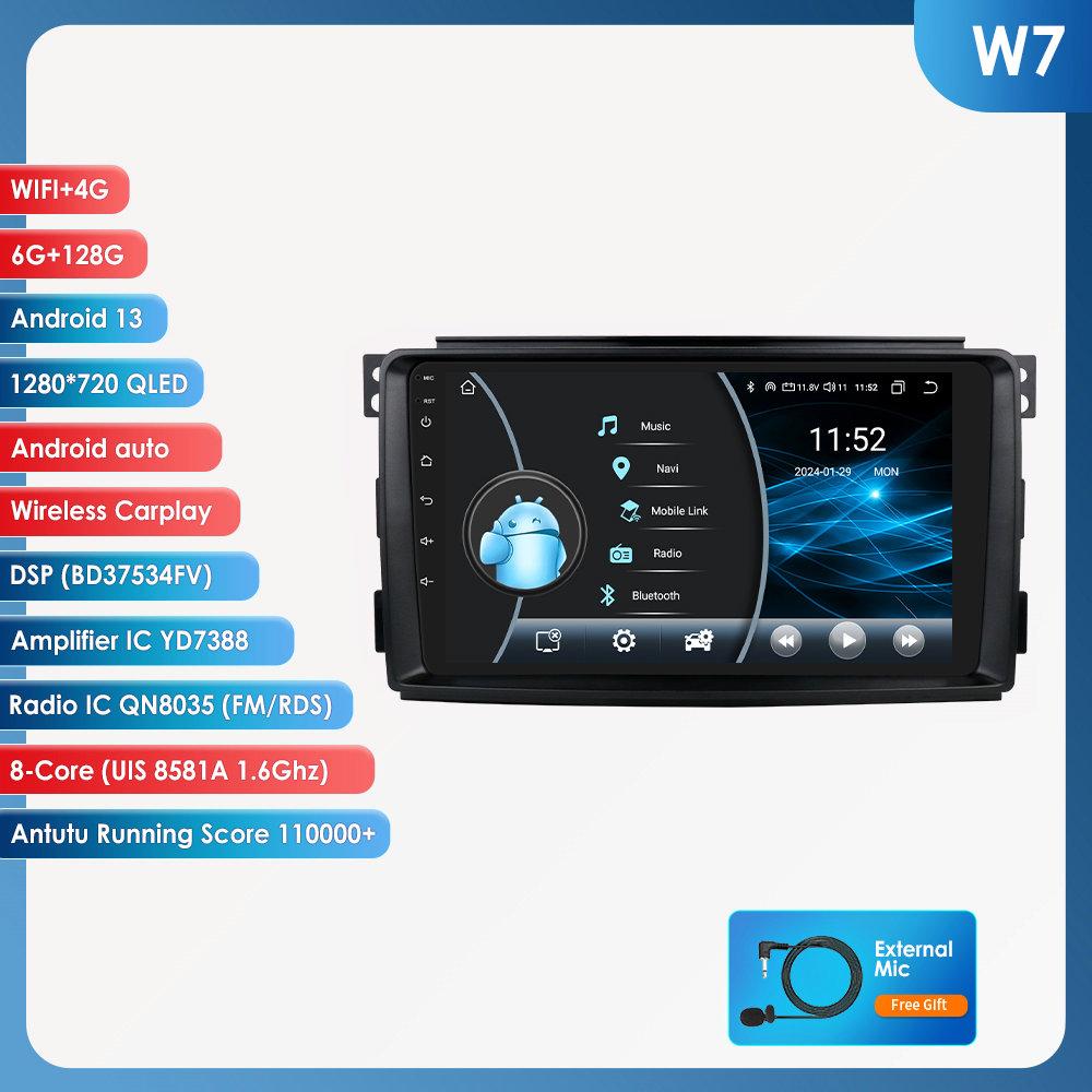 OSSURET Carplay 4G7862 Android 13 автомобильное радио для Smart Fortwo 451 2005 -2015 мультимедийный видеоплеер GPS 2din Автомагнитола интеллектуальный экран DVR Cam RDS