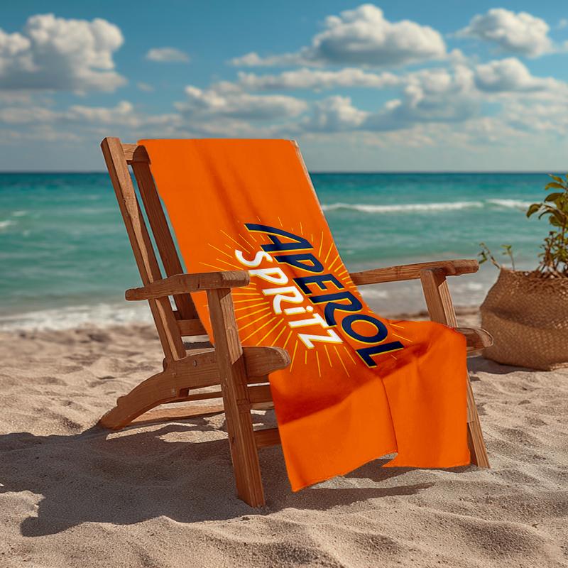 Aperol Spritz Fashion Beach Towel: Ideal for Summer Adventures, Soft, absorbent and quick drying, suitable for swimming and bathing