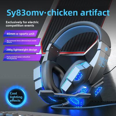 Игровая гарнитура MV Проводная компьютерная гарнитура для мобильного телефона Светящаяся гарнитура