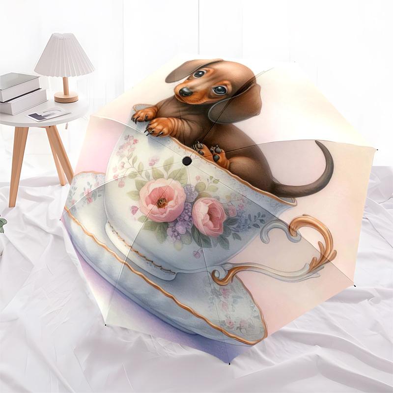 1pc Teacup Puppies Umbrella with Plastic Handle,Suitable for All Seasons Home Travel Outdoor Umbrellaptys31030