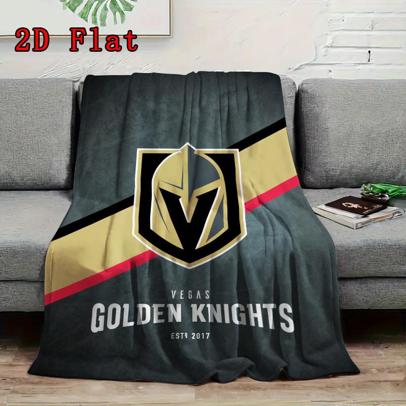 Vegas Golden Knights 2D Flat Pattern Flannel Blanket High quality All Seasons Warmth and Comfort Perfect for Christmas Gifts.DMT0925371