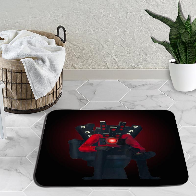 Skibidi Toilet Door Mat Speakerman Camera Man Soft Tufted Bedroom Bedside Carpet Home Decoration Area Rug Cartoon Kitchen Bath Mat