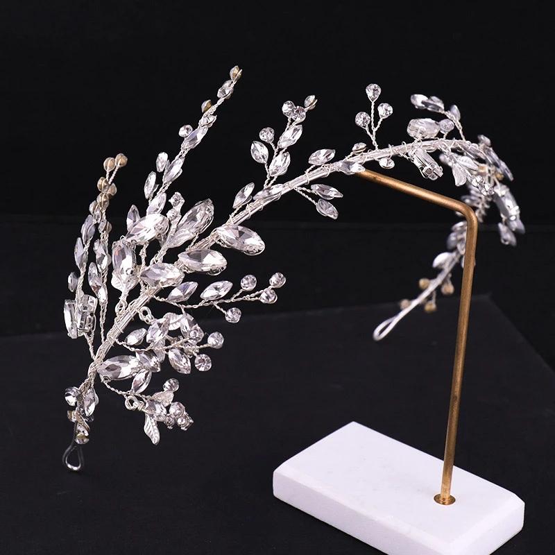 Crystal Wedding Headband Silver Bride Hair Piece Wedding Hair Accessories