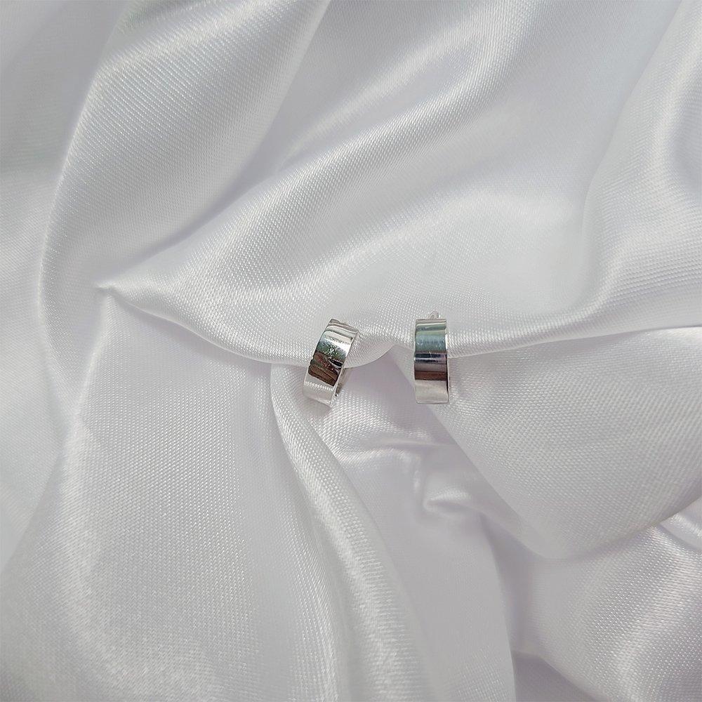 Silver Basic One-Touch Ring Earrings