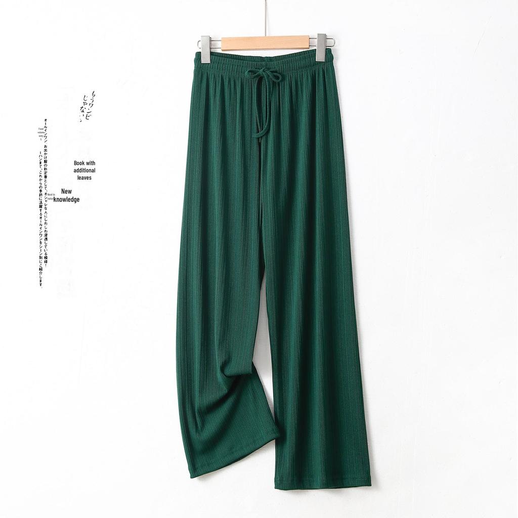 Women's Spring/Summer Ice Silk Wide-Leg Pants: High Waist, Slim Fit, Anti-Mosquito, Cool & Stylish