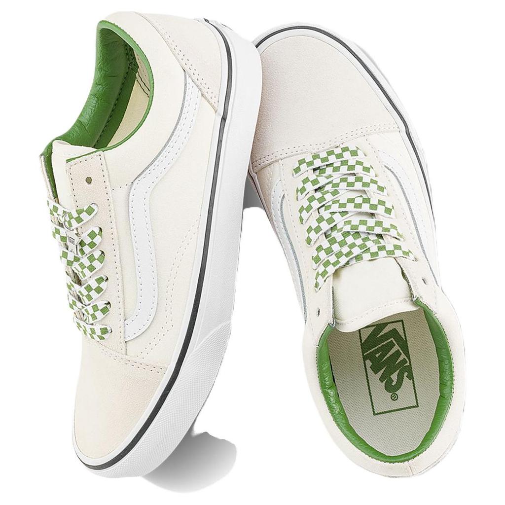 Vans Old Skool Checkerboard Lace - Зефирно-зеленые Унисекс Кроссовки Белые VN000D6WBOM