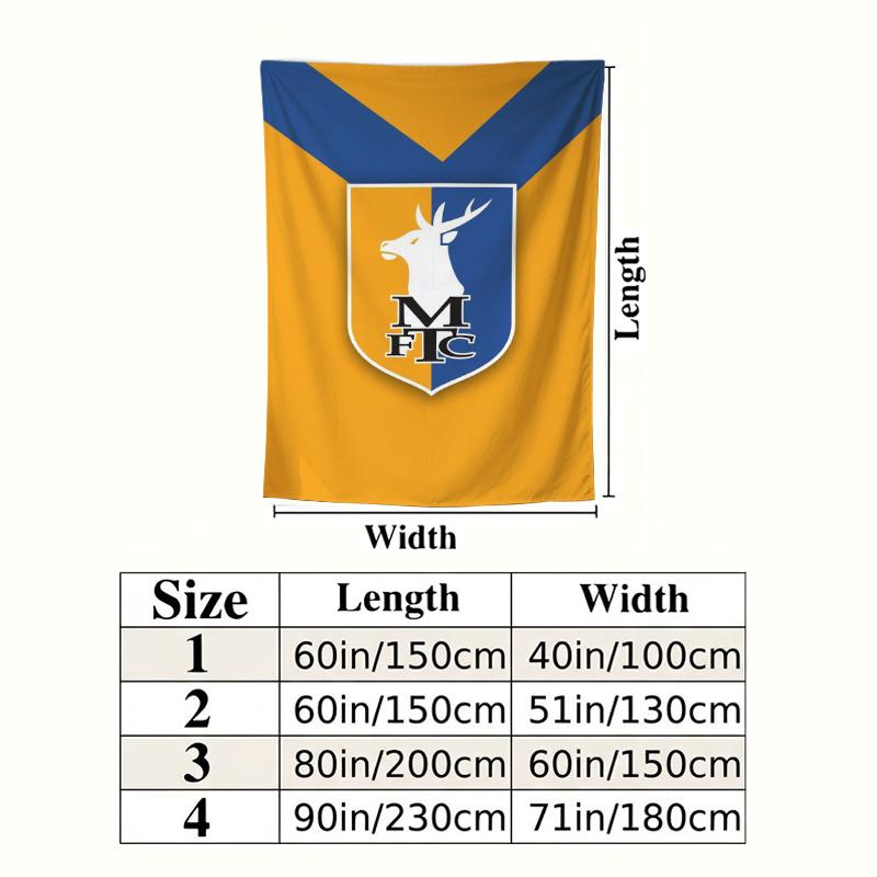Mansfield Town Fc Wall Tapestry Aesthetic Wall Hanging Printed Fabric Blanket Decorative Tapestries For Bedroom Living Room Home Decor