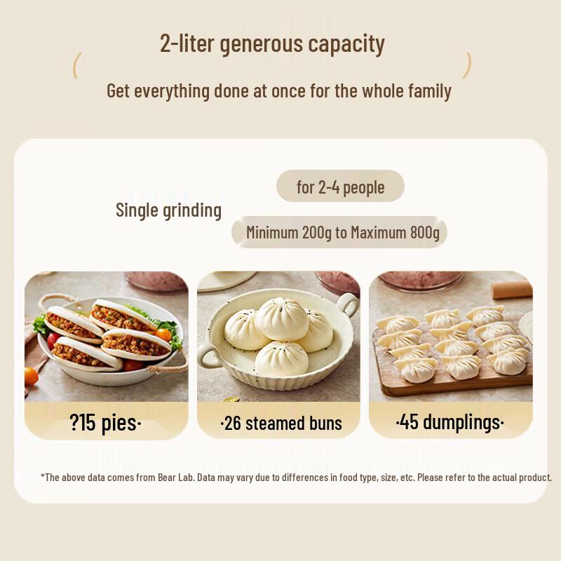 Bear 2L Multi-functional Food Processor & Meat Grinder