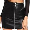 Handmade Stylish Party Women's Skirt Short Black Skirt Genuine Lambskin Leather