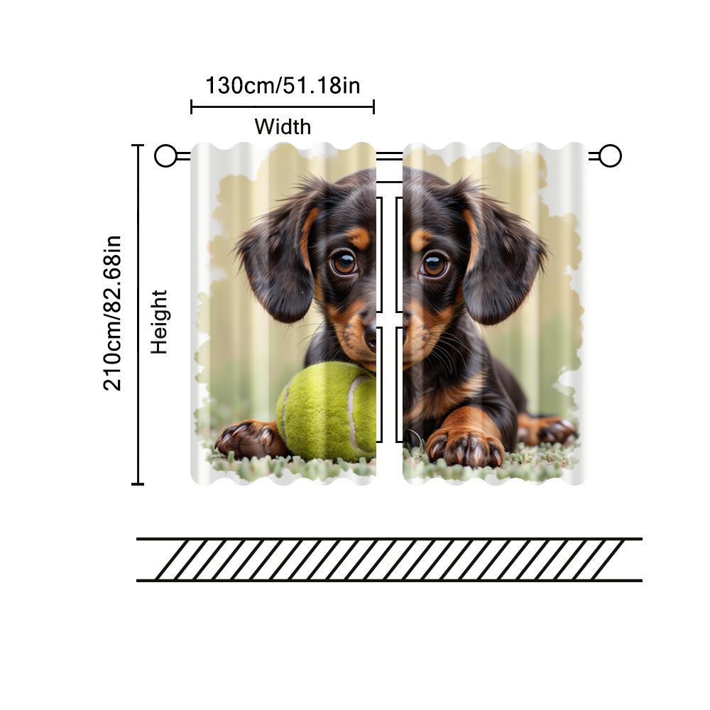 2 шт., фильтрующие шторы (исключая удилища, неподвижный, без батареек) Щенок играет с мячом для использования в спальнях и