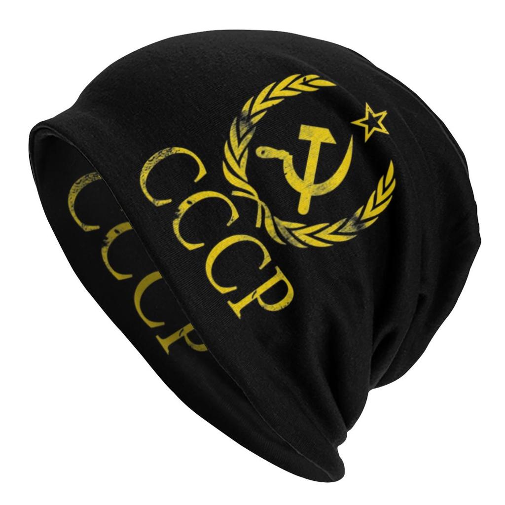 СССР Молот Серп Зимняя Теплая Шапочка Homme с напуском Шапка-бини CCCP Русский Советский Флаг Лыжные Черепа Шапочки Кепка для Женщин Унисекс