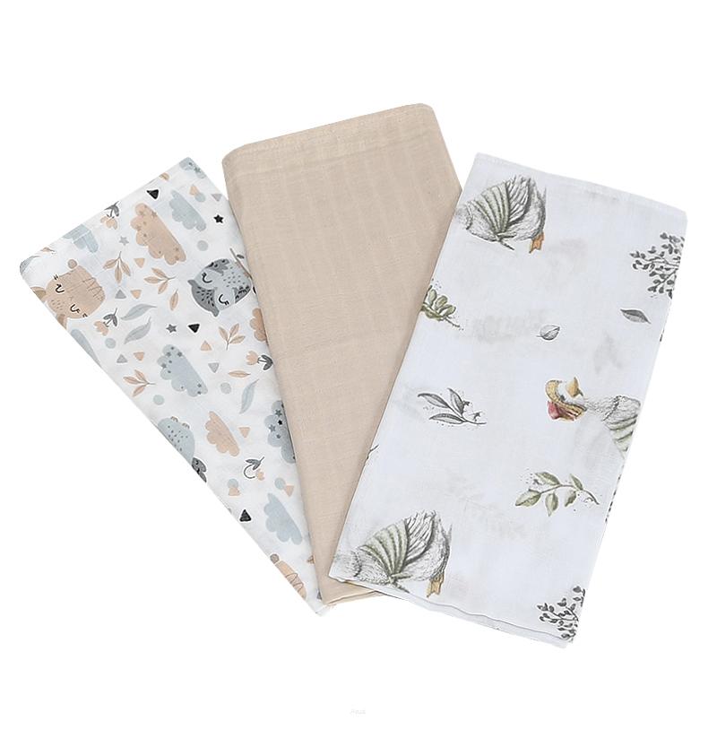 Muslin diapers 3 pieces (set R)