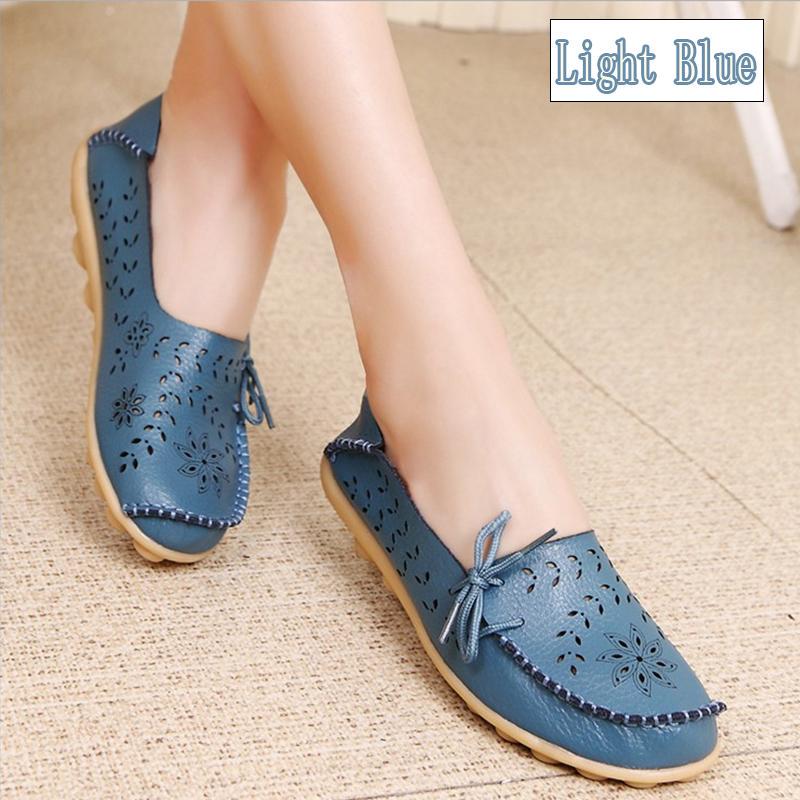 Женские туфли из искусственной кожи с перфорацией, с антискользящей подошвой