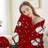 Cartoon Christmas Snowman Printed Blanket for Sofa Travel Camping Living Room Office Conditioning Blanket for All Seasons Gifts
