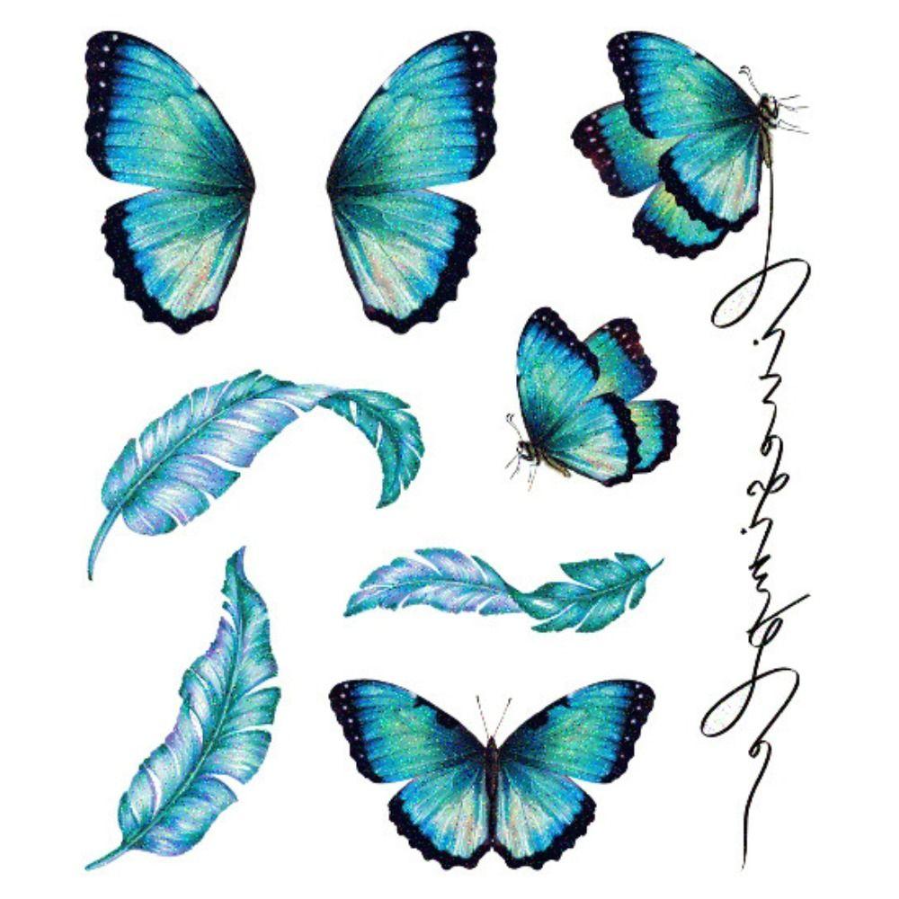 To People Glitter Tattoo Stickers Water Transfer Sticker Butterfly Tattoo Temporary Tattoos