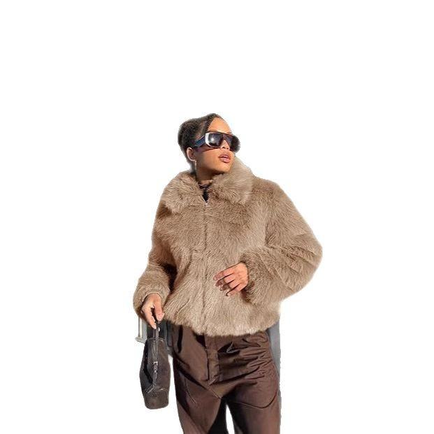 Autumn and winter new artificial fur short coat fur jacket European and American fox hair women's clothing