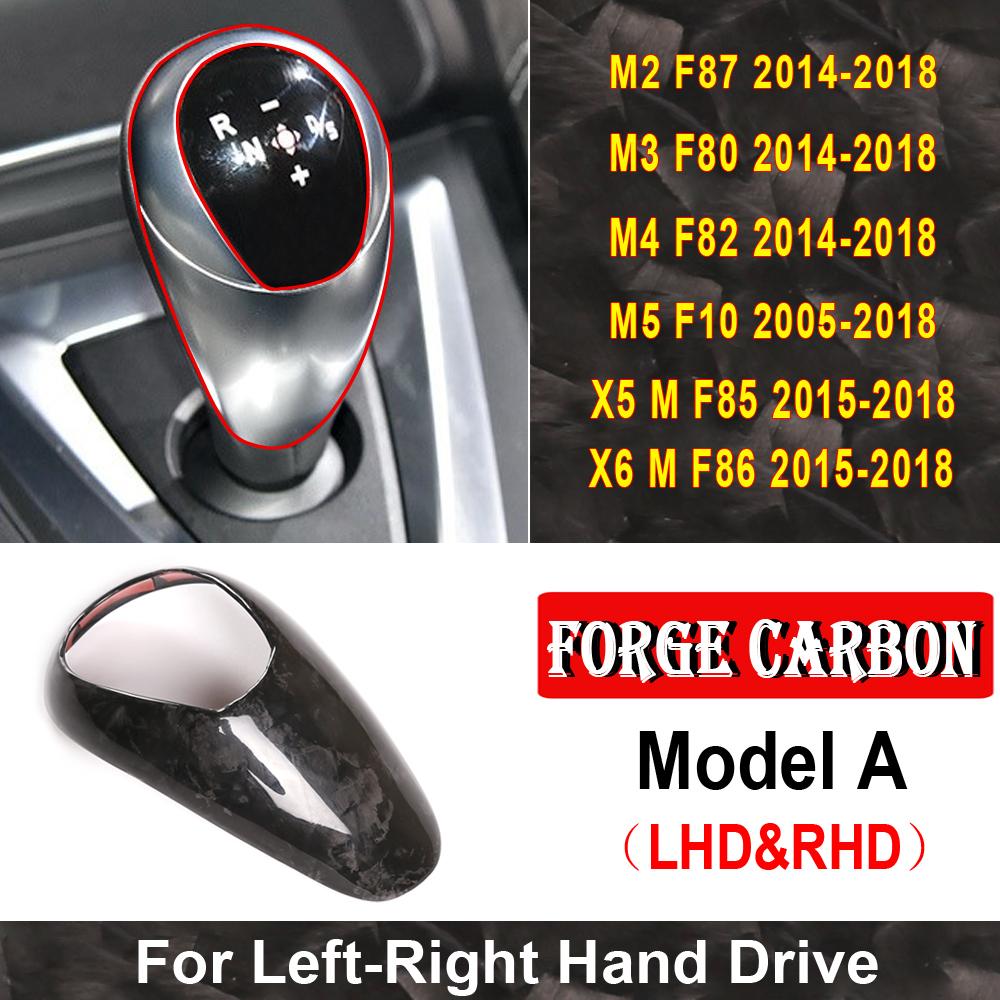 Car Gear Shift Knob Cover Trim True Carbon Fiber For BMW M2 F87 M3 F80 M4 F82 F83 M5 F10 X5M F85 X6M F86 LHD RHD
