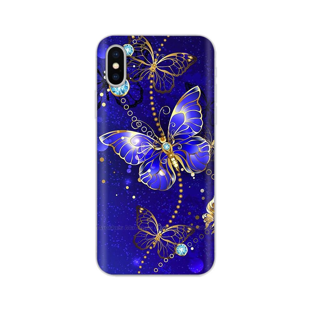 Чехол для iPhone X Чехол для iPhone Xs Модный Мягкий Силиконовый Корпус Для iPhoneX Прозрачные Задние Крышки Корпус Цветы Coque