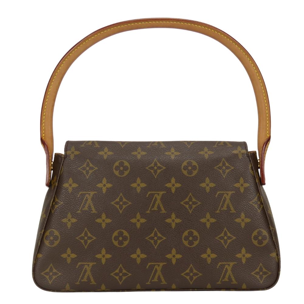 Used LOUIS VUITTON Shoulder Bag Mini looping M51147 Monogram/Nume leather Brown one belt