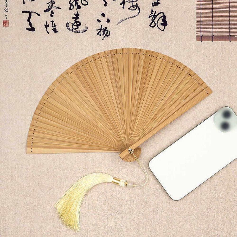 Chinese Style Solid Color Bamboo Fan Exquisite Elegant Handheld Fans Hanfu Accessories