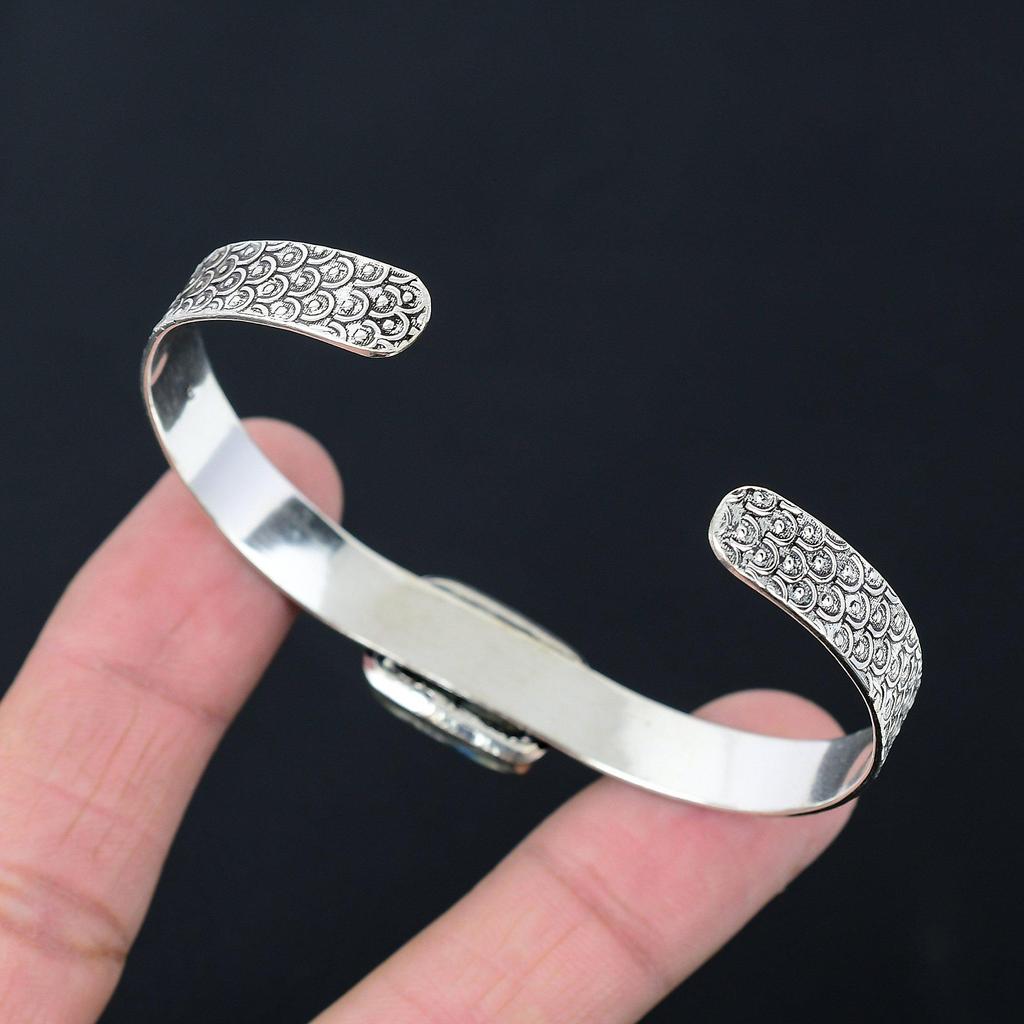 Daughters Day Deal K2 Jasper Stone 925 Silver Birthday Wedding Bangle Jewelry
