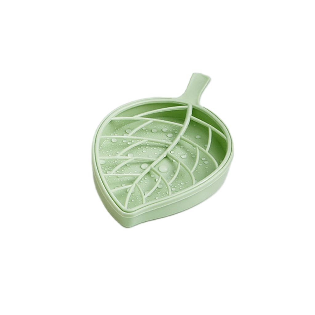 Leaf-Shaped Soap Dish 2 Layers Drain Soap Box Bathroom Dish Plate Case Home Shower Soap Holder Bathroom Acssories