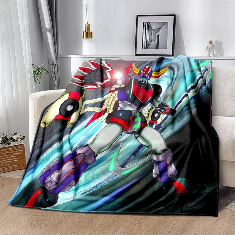 UFO Robot Grendizer Anime Cartoon Soft Plush Blanket,Flannel Blanket Throw Blanket for Living Room Bedroom Bed Sofa Picnic Kids