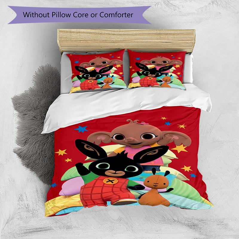 3pcs Bing pattern bedding set duvet cover set includes duvet cover &pillowcases, perfect all season bedroom decoration & gift