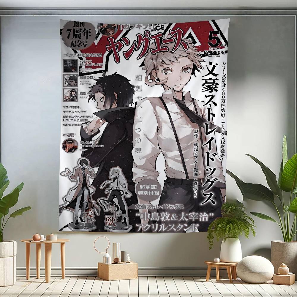 Bungo Stray Dogs Сделай сам Аниме Настенный Гобелен Хиппи Цветочные Настенные Ковры для Общежития Учебной Комнаты Арендованного Дома Дома Настенное Искусство Декор