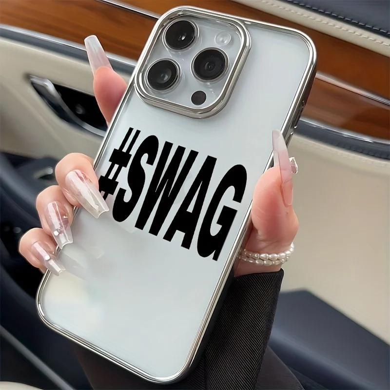 Модный трендовый чехол для телефона с английским текстом S-SWAG, простой, для iPhone 17AIR 16E 15 14 13 12 11 PRO MAX XSMAX XR 7 8 PLUS, чехол в стиле Y2K
