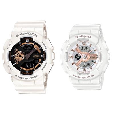 [CASIO] G-SHOCK Baby-G Парные часы Цифровые и аналоговые Розовое золото × Белый Водонепроницаемость 20/10 АТМ Зарубежная модель GA-110RG-7A / GA-110RG-7A