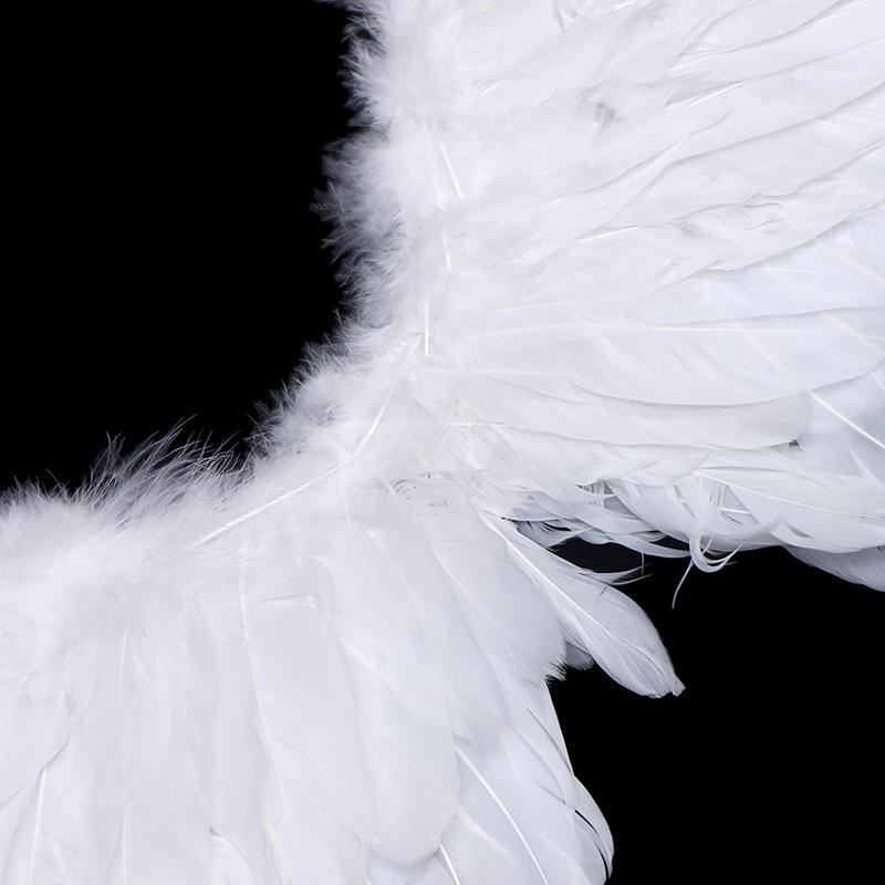 Swallow Shape White Angel Feather Wings With Elastic Straps For Kids Party Decor