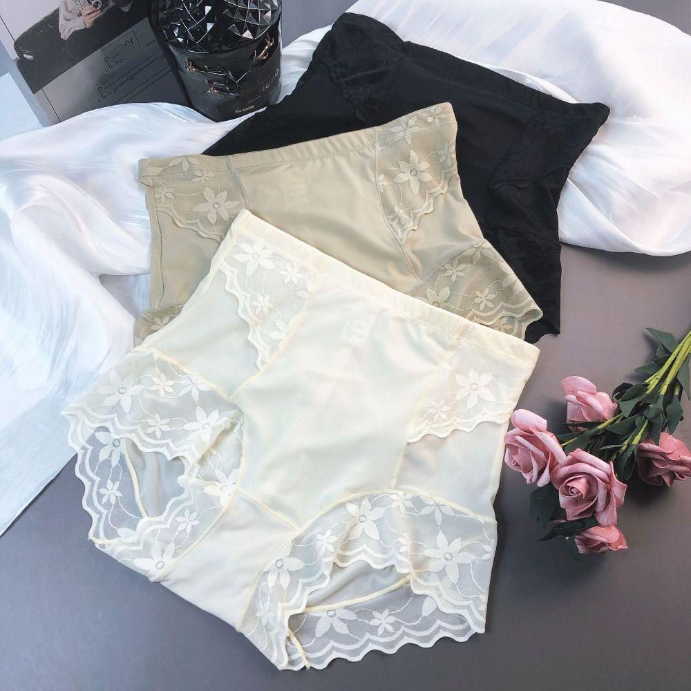 Нижнее белье с высокой талией и утягивающим эффектом, кружевное, с цветочным принтом, утягивающее, корректирующее белье для женщин