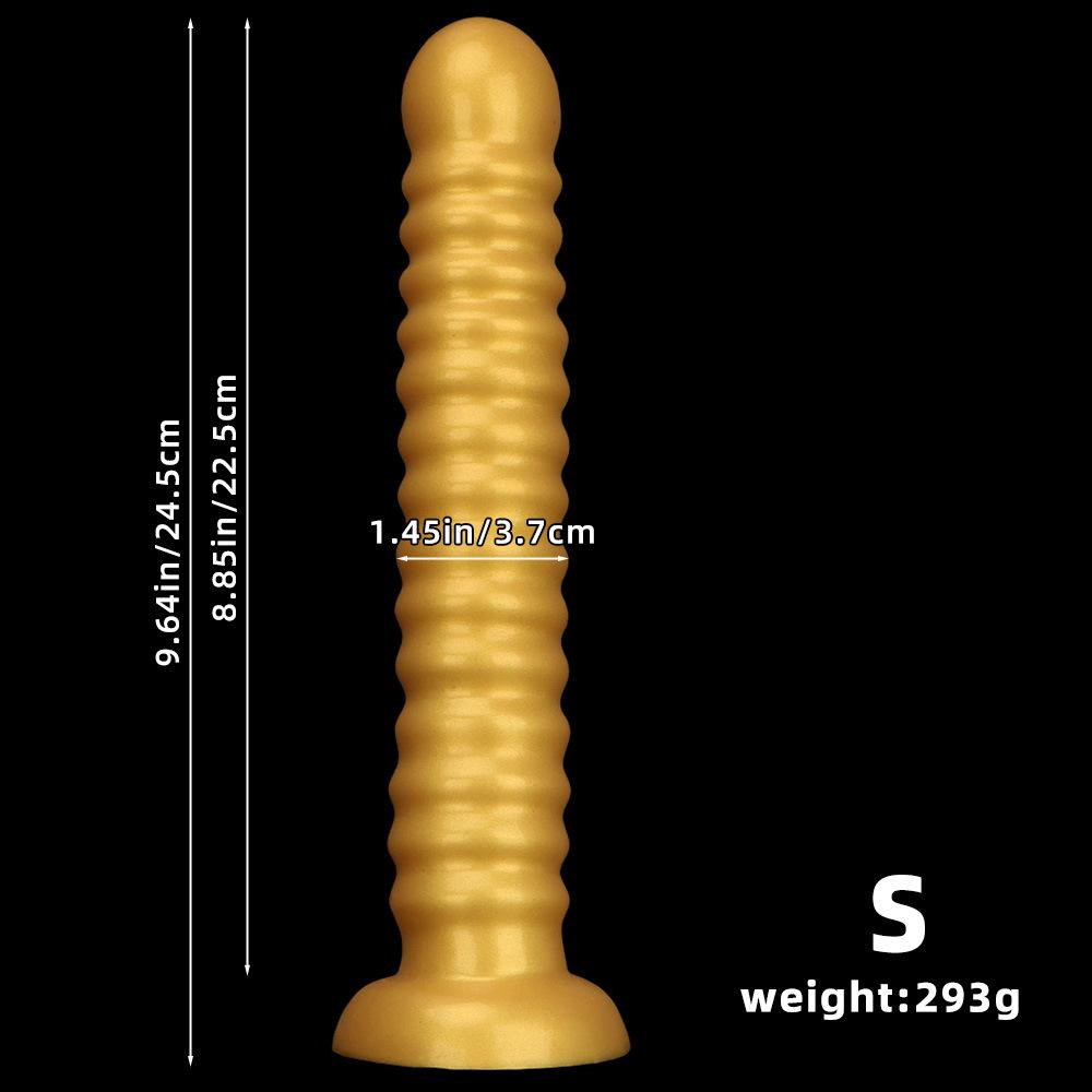 Золотой силиконовый реалистичный пенис с резьбой анальный дилдо секс-игрушка для мужчин и женщин фистинг