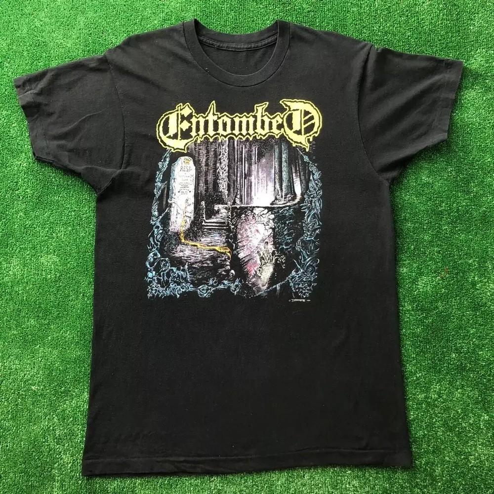 Винтажная футболка 1990 года Entombed Left Hand Path Черная Размеры от S до 5XL Унисекс