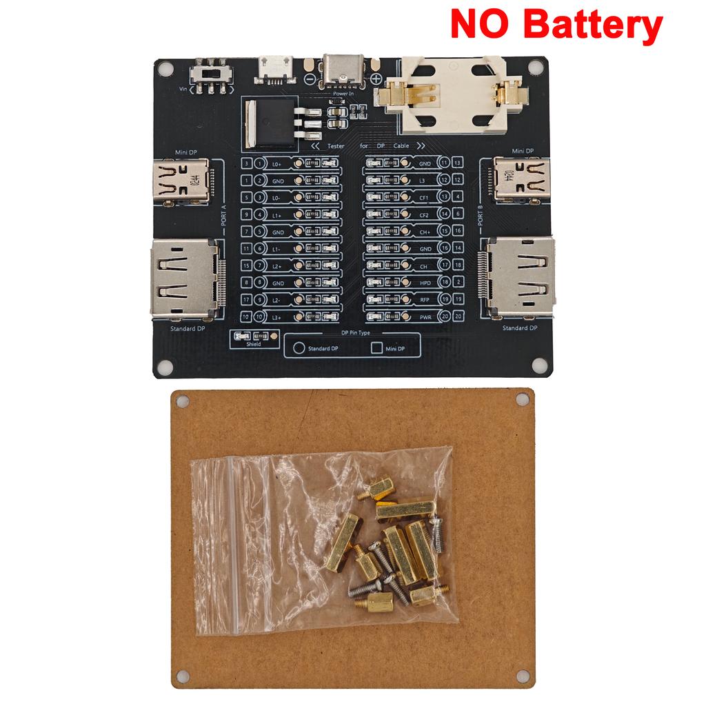 Тестер кабеля DP Плата для проверки данных кабеля с акриловым корпусом LED-индикатор для тестирования кабеля Mini DisplayPort / кабеля передачи данных DisplayPort