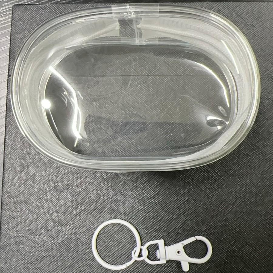 Портативная мини прозрачная сумка для хранения зарядных кабелей на молнии, для хранения, подарочные пакеты, сумка для хранения кукол с брелоком