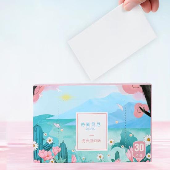 30/50 шт., освежающая ароматическая бумага для стирки с низким содержанием пузырьков, безжидкая нетканая ткань, лист для стирки со свежим ароматом