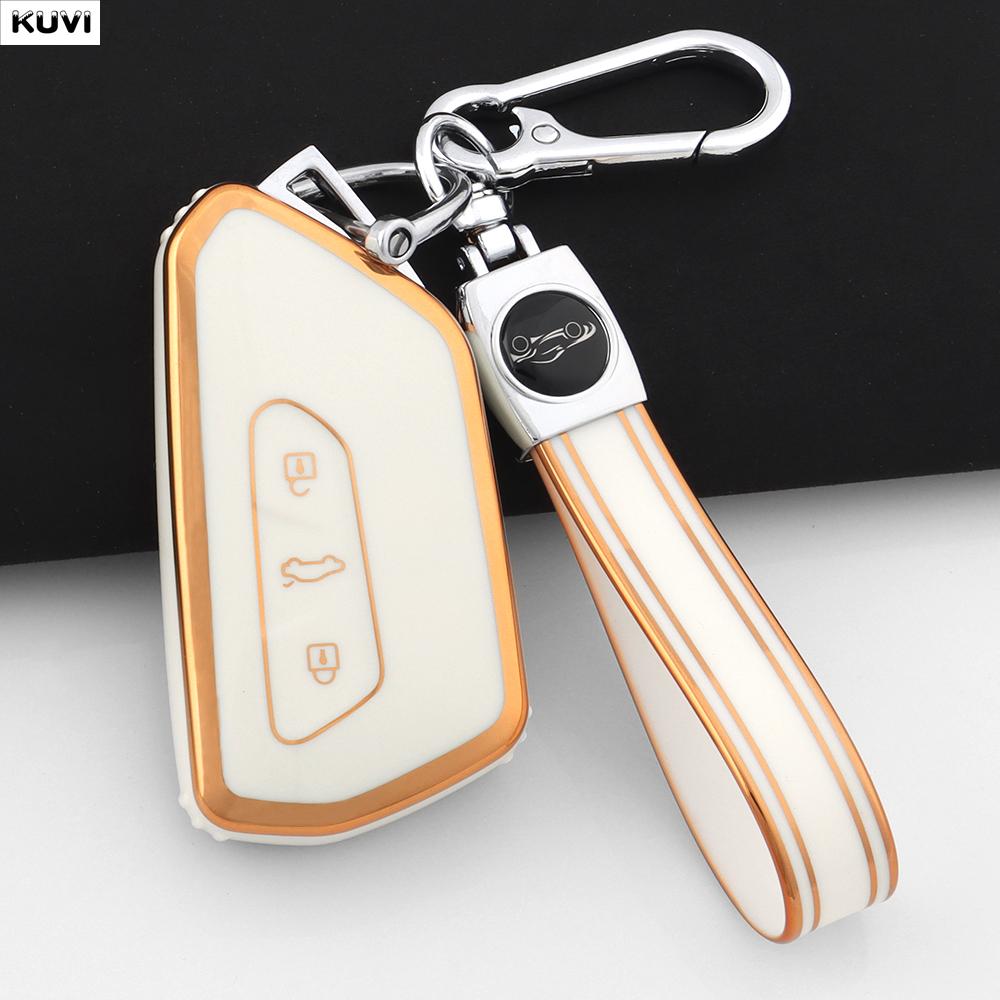 Чехол для ключа автомобиля для VW Volkswagen Golf 8 MK8 ID.3 ID.4 Cupra Skoda Octavia A8 SEAT Leon MK4 2020 2021 Formentor Tarraco