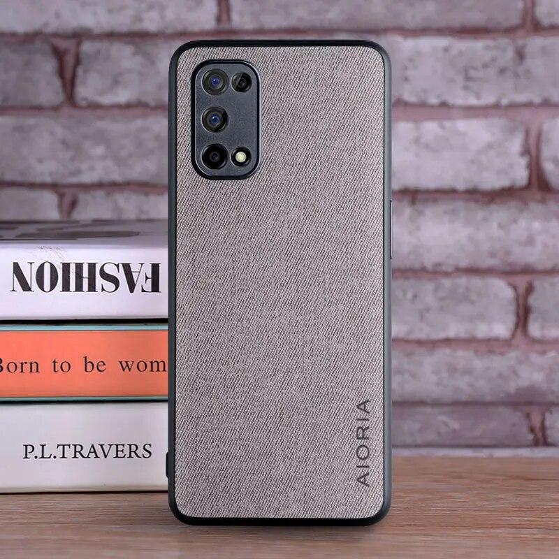 Чехол для OPPO Realme 7 5G, роскошный текстильный кожаный мягкий жесткий чехол для телефона для OPPO Realme 7 5G, чехол Funda