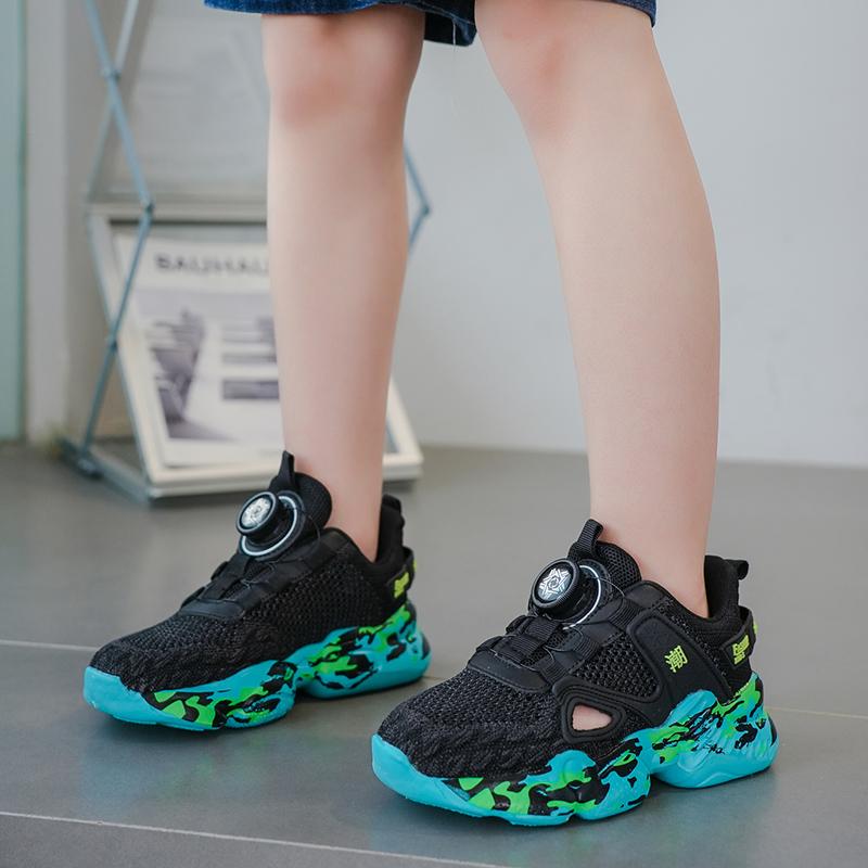 28-39 Children's Large Lightweight Breathable Fashionable Velcro Casual Running Sneakers for Kids