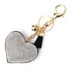 Brand Heart Shape Crystal Keychain Pendant for Women Bag and Car with Metal Keyring Key Accessories