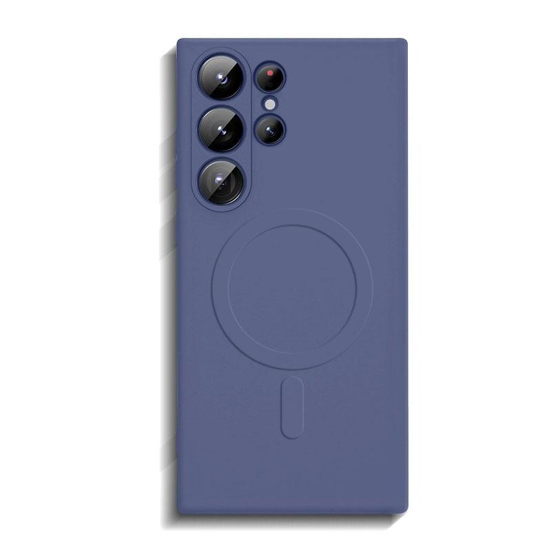 Для Magsafe Магнитный беспроводной зарядный чехол для телефона Samsung Galaxy S24 S23 Ultra Plus S24Ultra Чехлы Мягкий жидкий силиконовый чехол