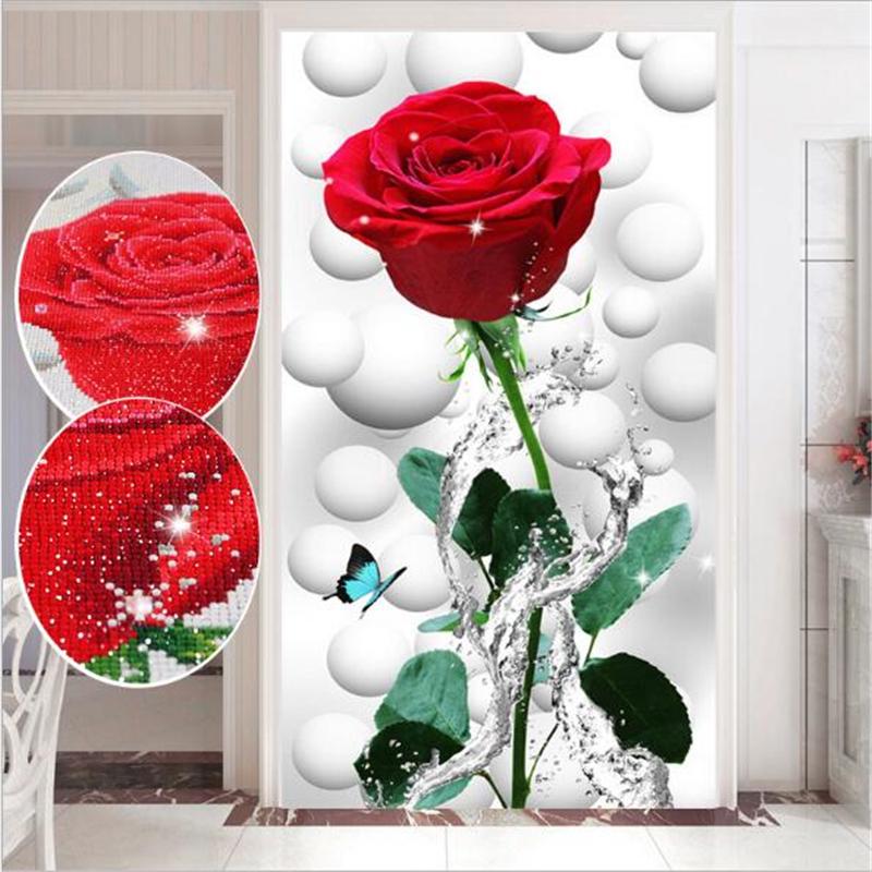 5d Diamond Diy Painting Pretty Flower Diamond Embroidery Full Lay Cartoon Cross Stitch Kits Wall Art Large Decor