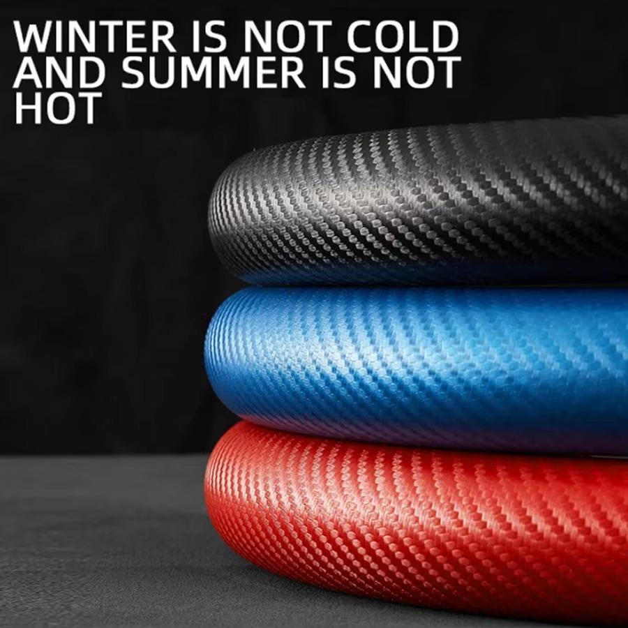 1 пара универсальных автомобильных чехлов на руль с узором из углеродного волокна, нескользящий чехол, автомобильные аксессуары для интерьера